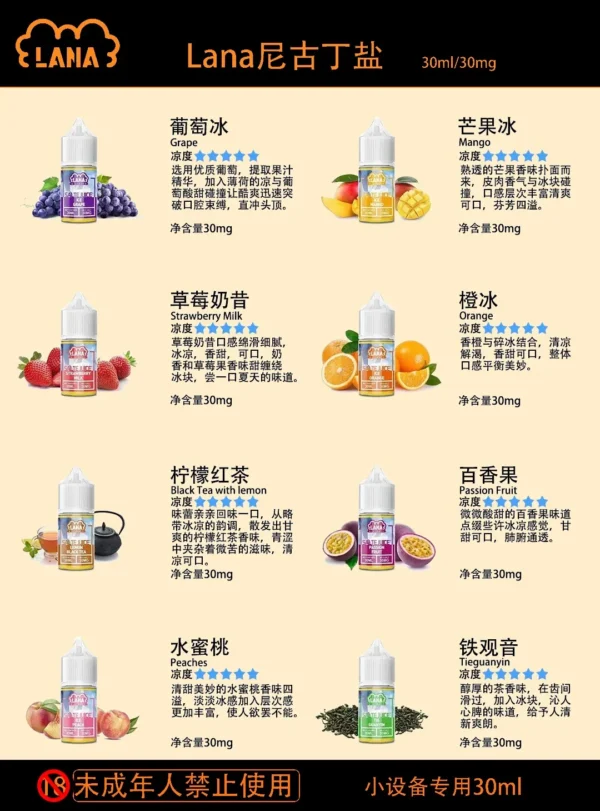 拉娜煙油 LANA|30mL 30mg 鐵觀音極冰系列 拉娜煙油 LANA|30mL 30mg 鐵觀音極冰系列產品圖